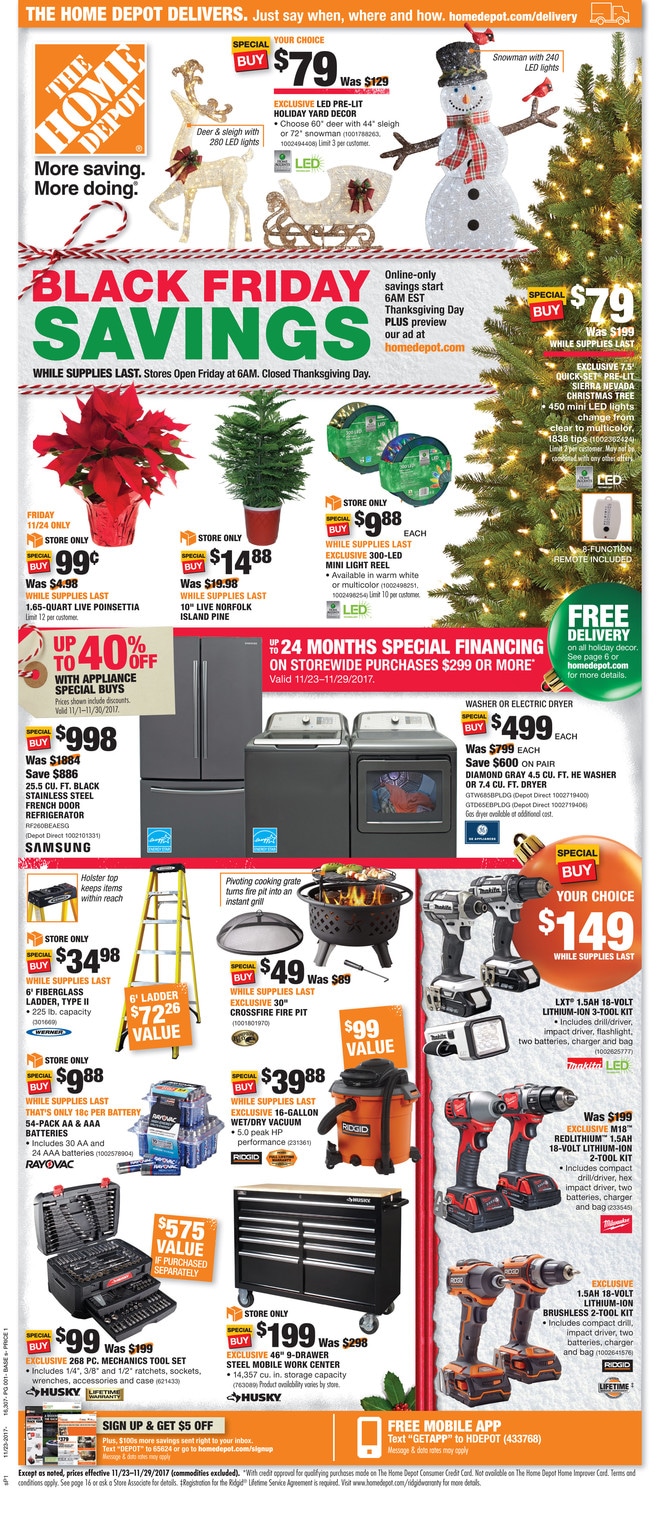 Home Depot Black Friday Ad 2017 - What Department Stores Have Black Friday Deals